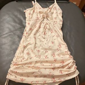 Romwe Ditsy Floral Drawstring Ruched Cami Dress